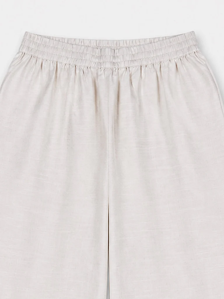 Zuba Light Beige Solid Pants - Image 7