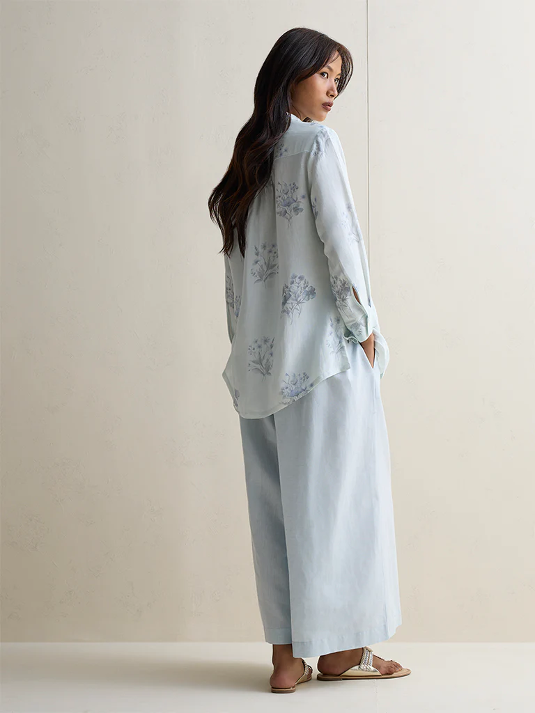 Zuba Light Blue Floral Printed Tunic - Image 4