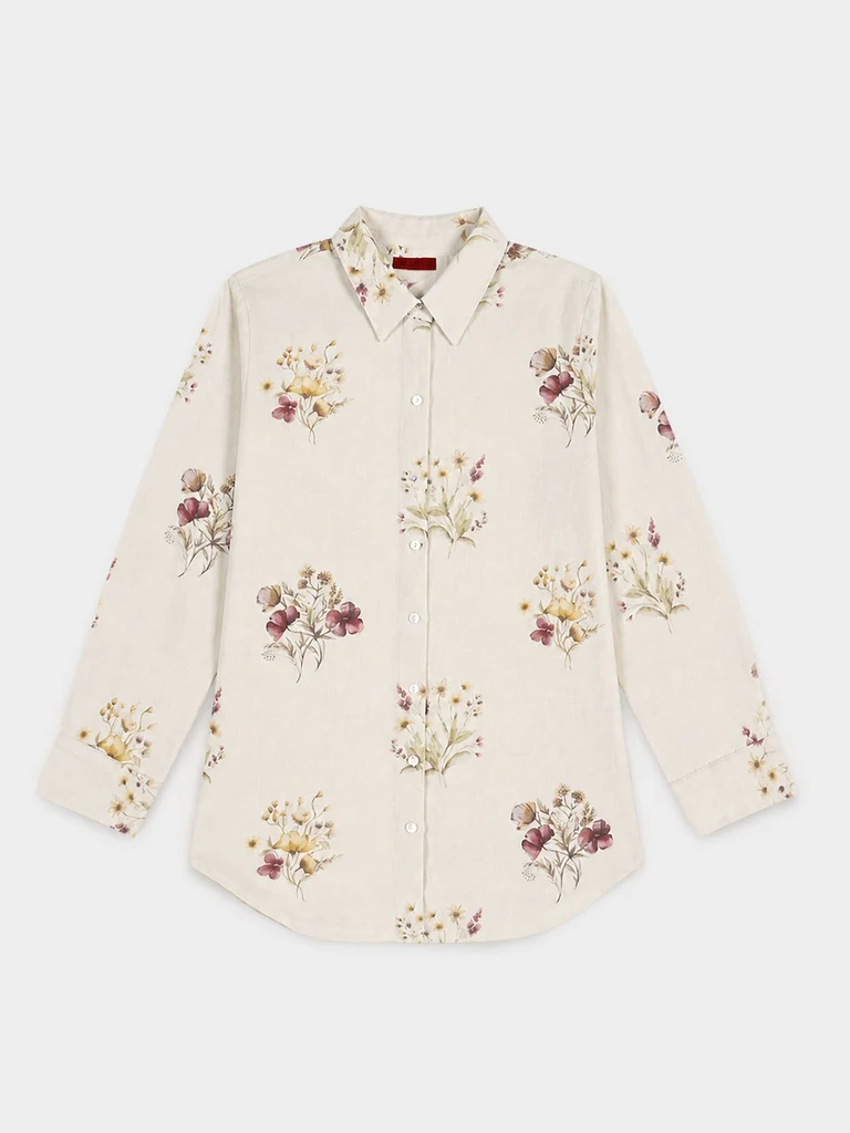 Zuba Light Yellow Floral Printed Tunic - Image 5