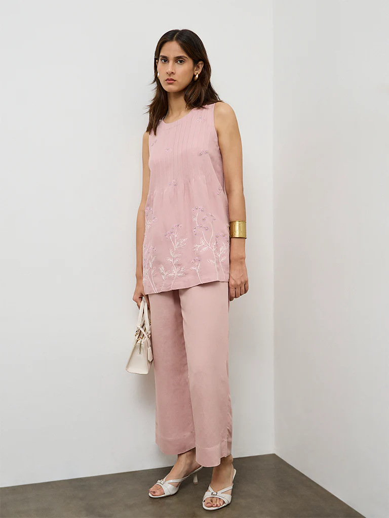 Zuba Lilac Embroidered Tunic - Image 2