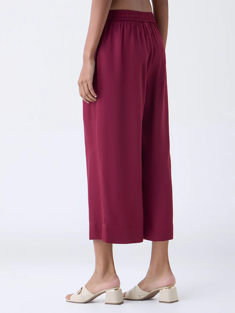 Zuba Maroon Solid Pants - Image 4
