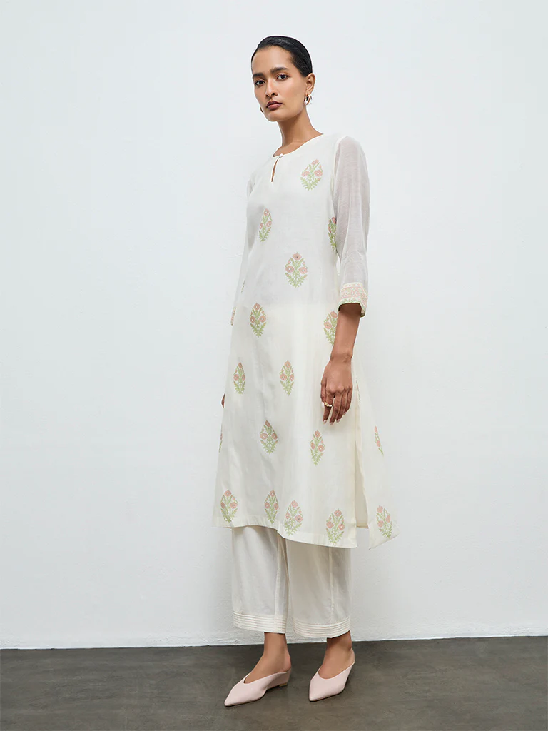 Zuba Off-White Cotton Pants - Image 2