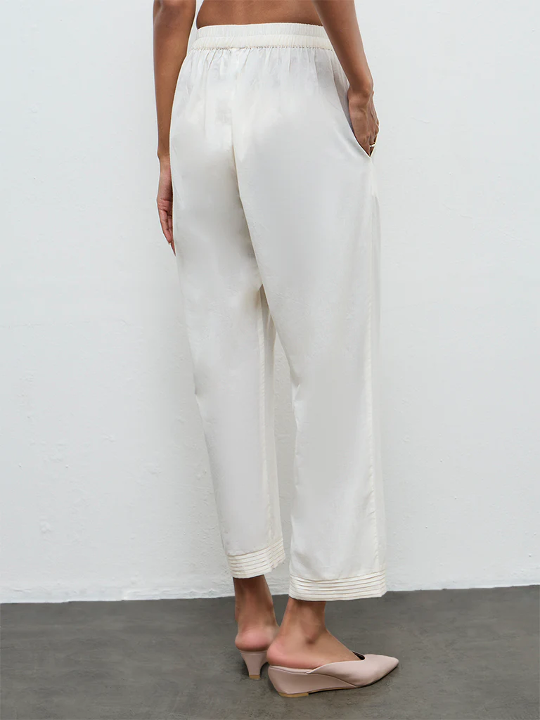 Zuba Off-White Cotton Pants - Image 4