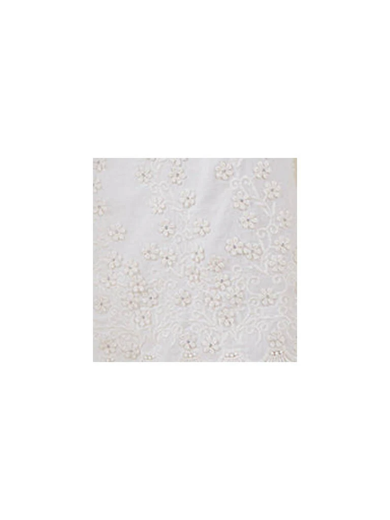 Zuba Off-White Pure Cotton Floral Palazzos - Image 2