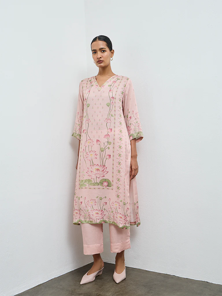 Zuba Pink Solid Pants - Image 2