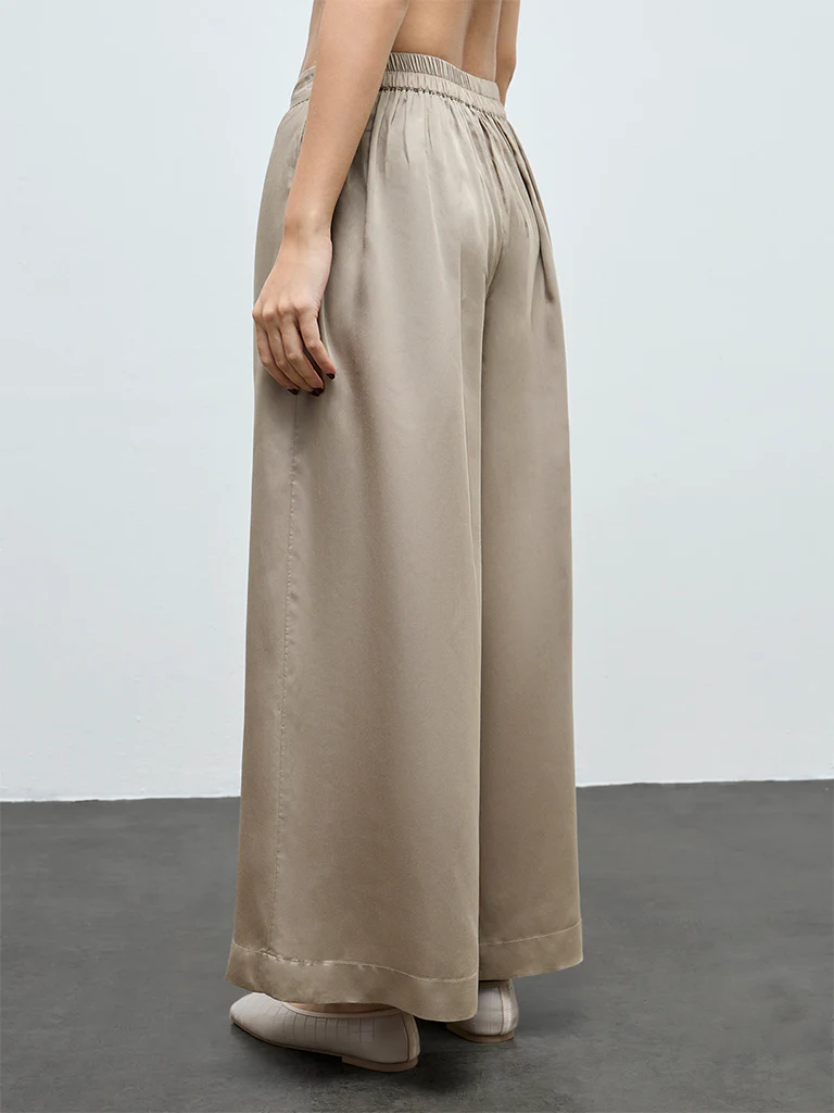 Zuba Taupe Solid Pants - Image 4