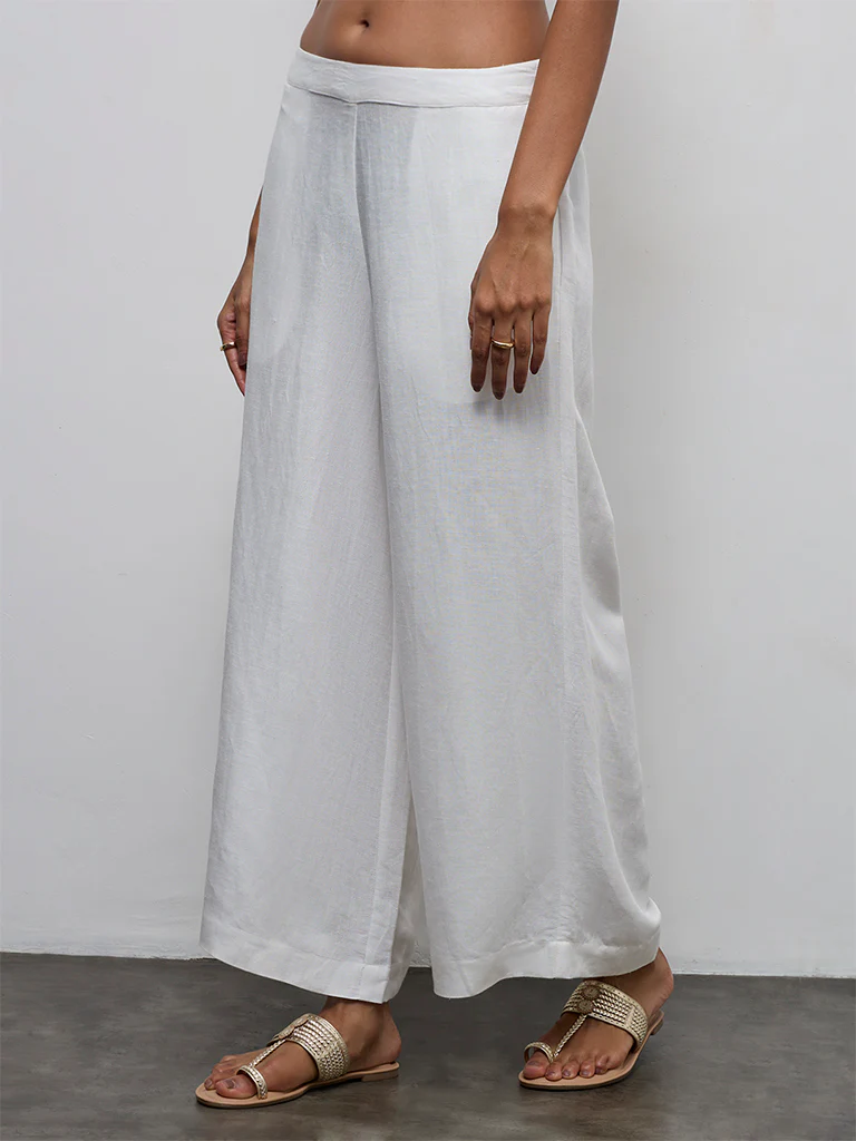 Zuba White Palazzos - Image 2