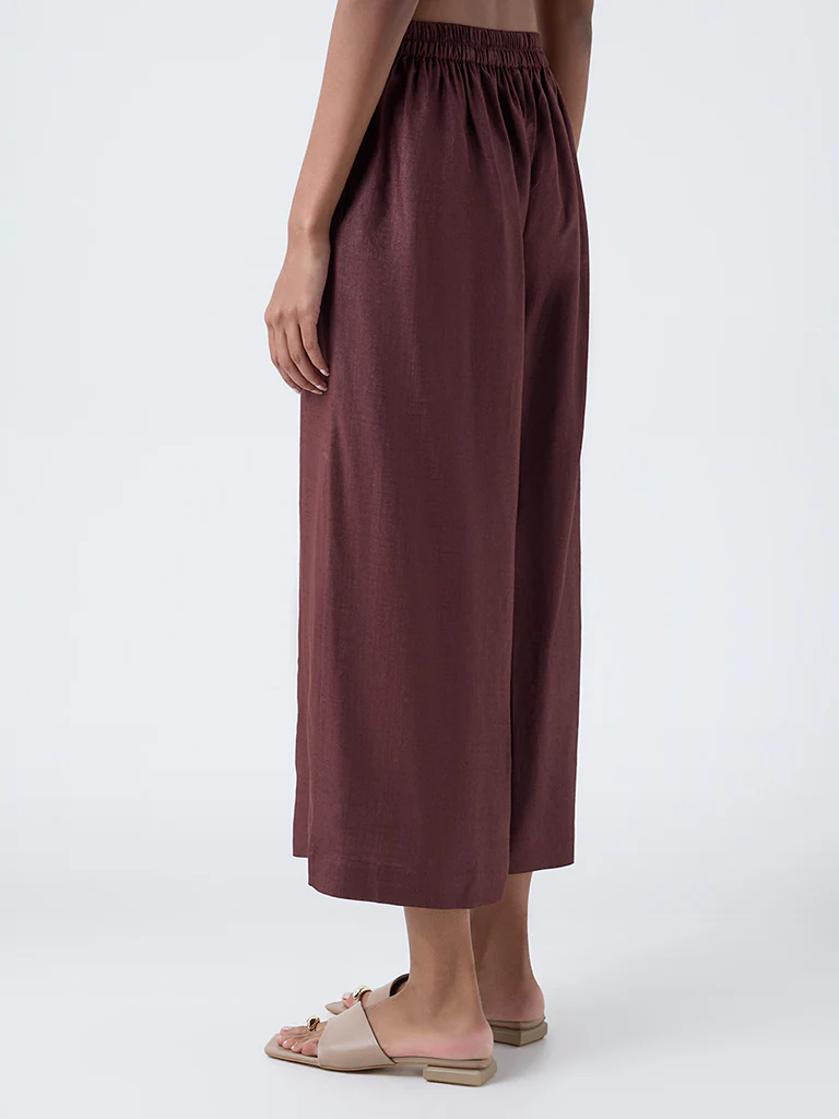 Zuba Wine Solid Palazzos - Image 4